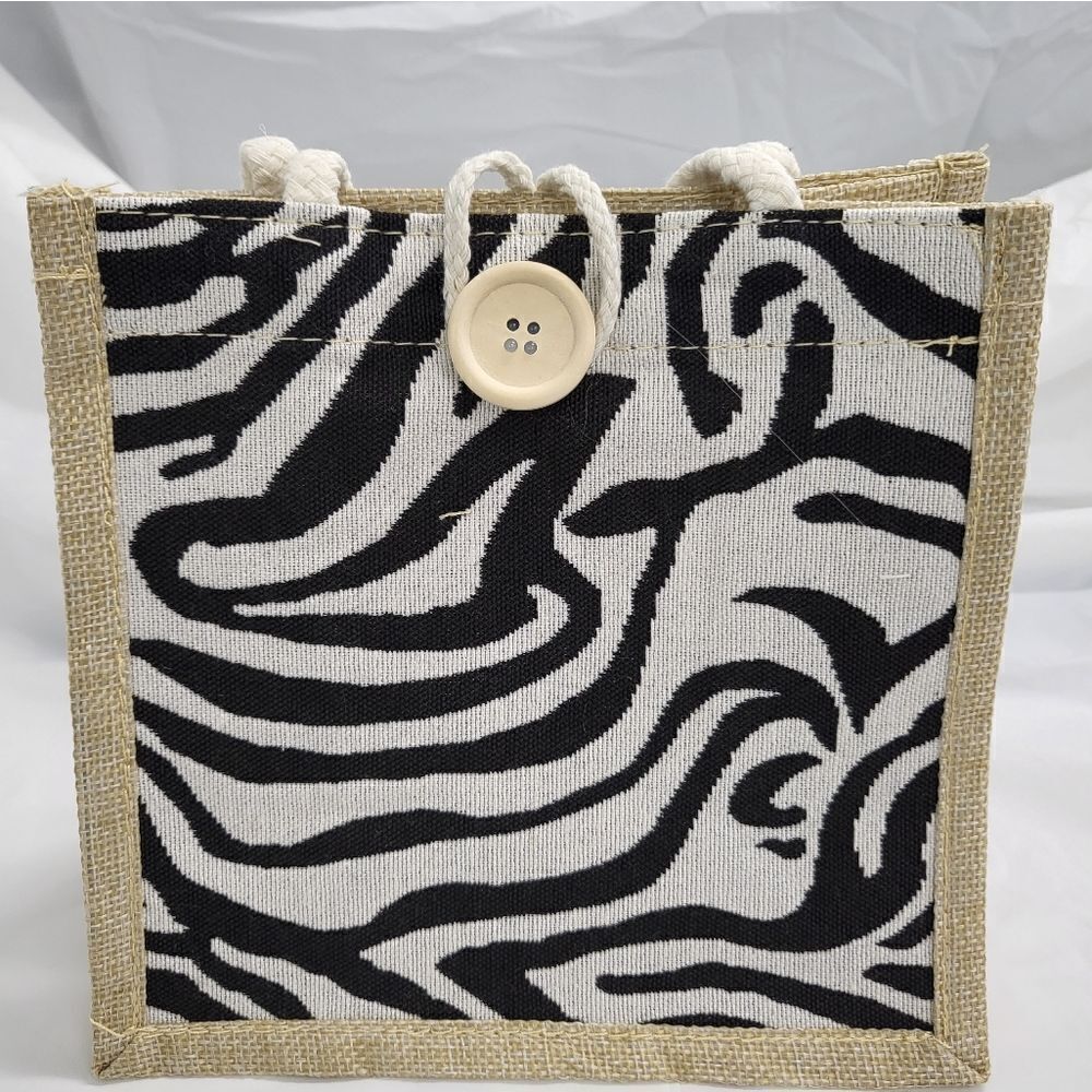 2 Tote Bags Women's Summer cotton and linen Plaid fashion square lock clasp